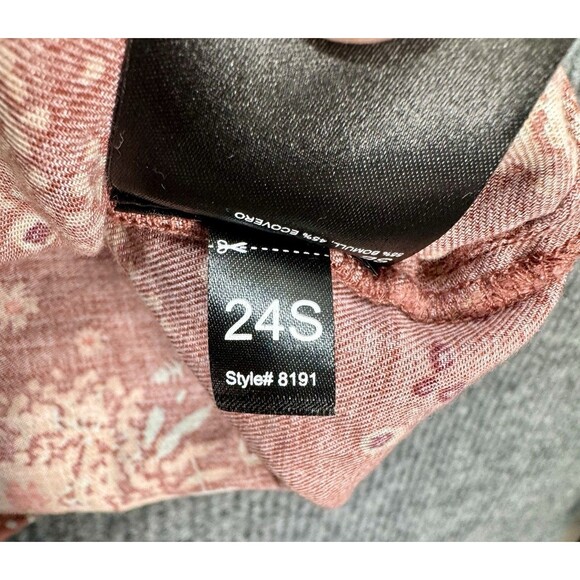 KUHL Elsie Tie Front Top Womens XL Brushed Red Floral Button Short Sleeve Cotton - Picture 8 of 10